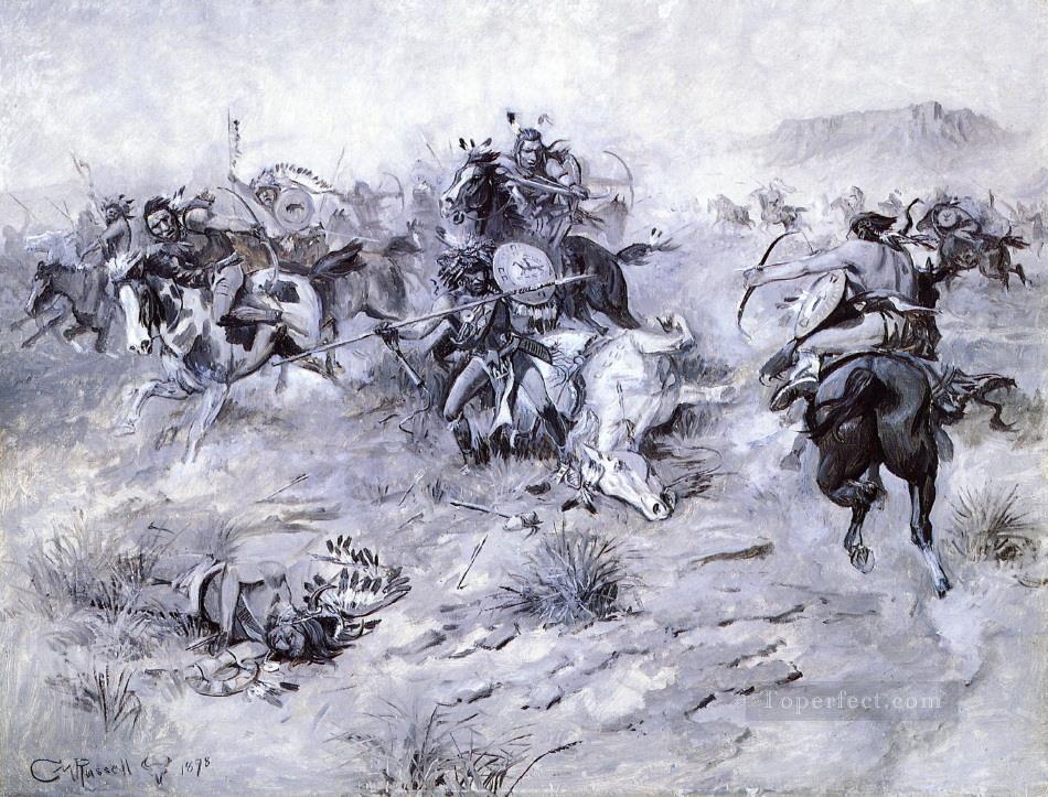 戦士の作り方 1898年 チャールズ・マリオン・ラッセル アメリカ・インディアン油絵
